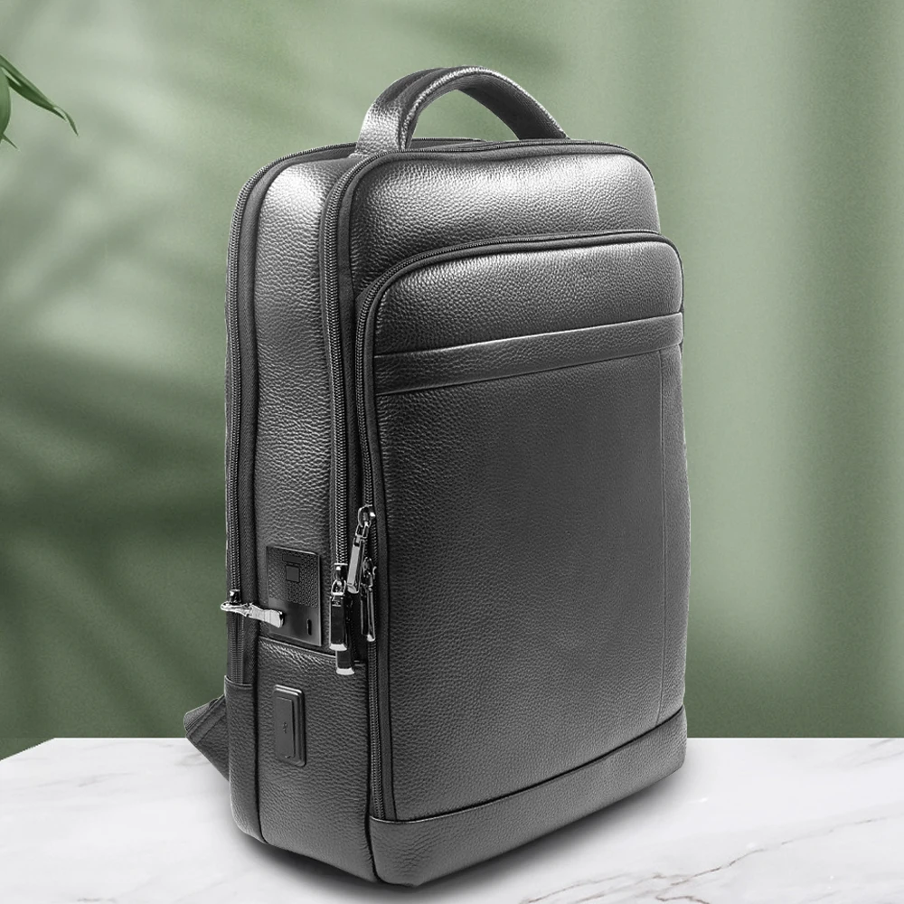 Embedded Fingerprint Lock Black Zinc Alloy Anti Theft Hardware for Bag Men Backpack Unlock By Hand