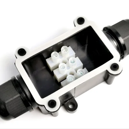 IP68 711 two-way outdoor cable black waterproof junction box buried plastic distribution box used for street lights