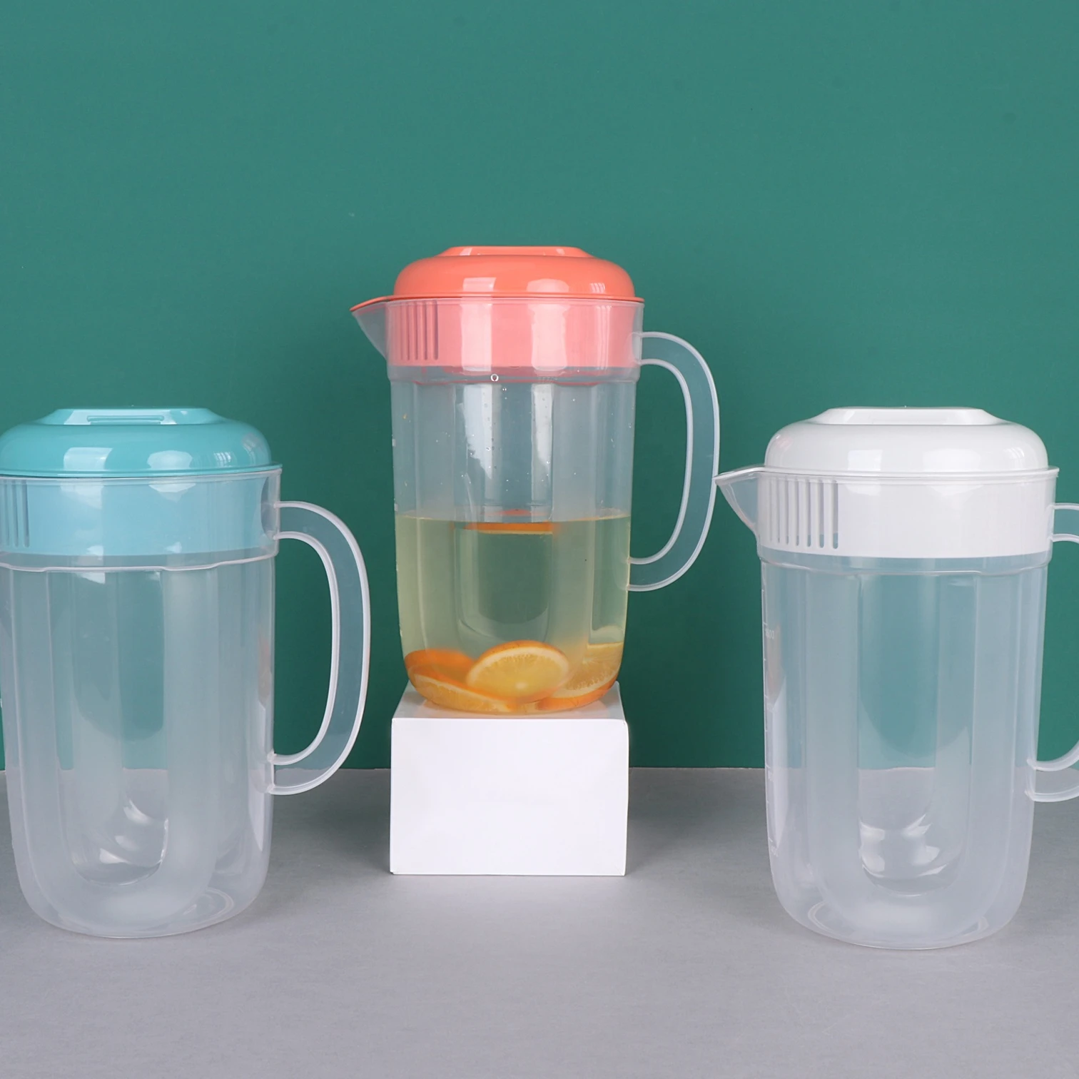 3.5L Large Capacity Transparent Juice/Coffee/Tea/Water Jugs Plastic Pitcher With Lid
