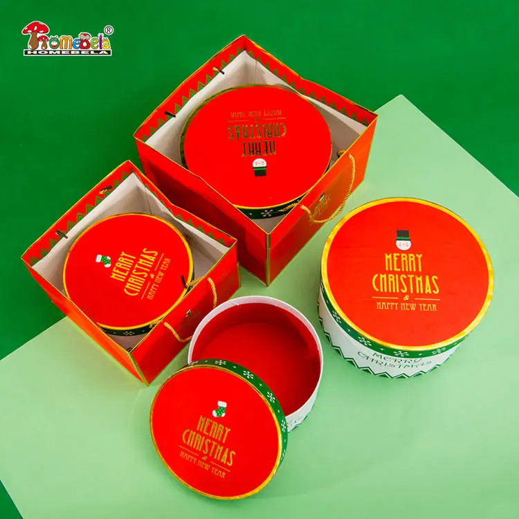 High quality christmas round flower packaging box luxury box gift paper packaging storage box for gift set
