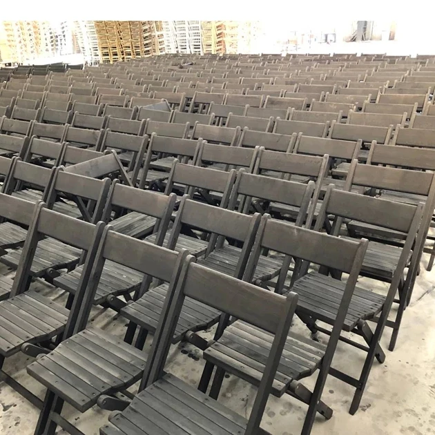 Factory Cheap Wooden Foldable Slatted Chairs for Wedding Banquet Events