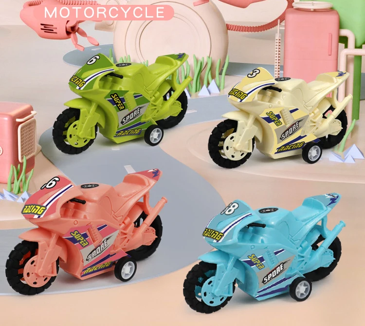 Wholesale Plastic Pull Back Toy Simulation Motorcycle Model for Kid