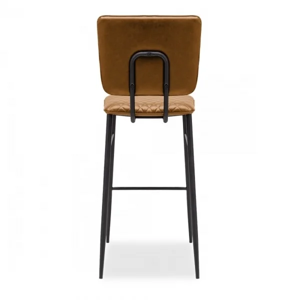 
Counter Height Brown Faux Leather Bar Stool Cocktail High Chair For Bar Table Contemporary Fabric Cushion Counter Bar Stool 