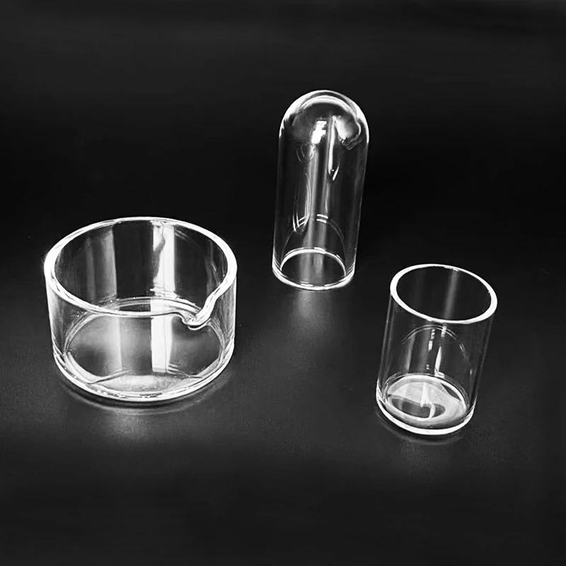 Manufacturer sell one end open tube round flat bottom beaker transparent quartz test tube
