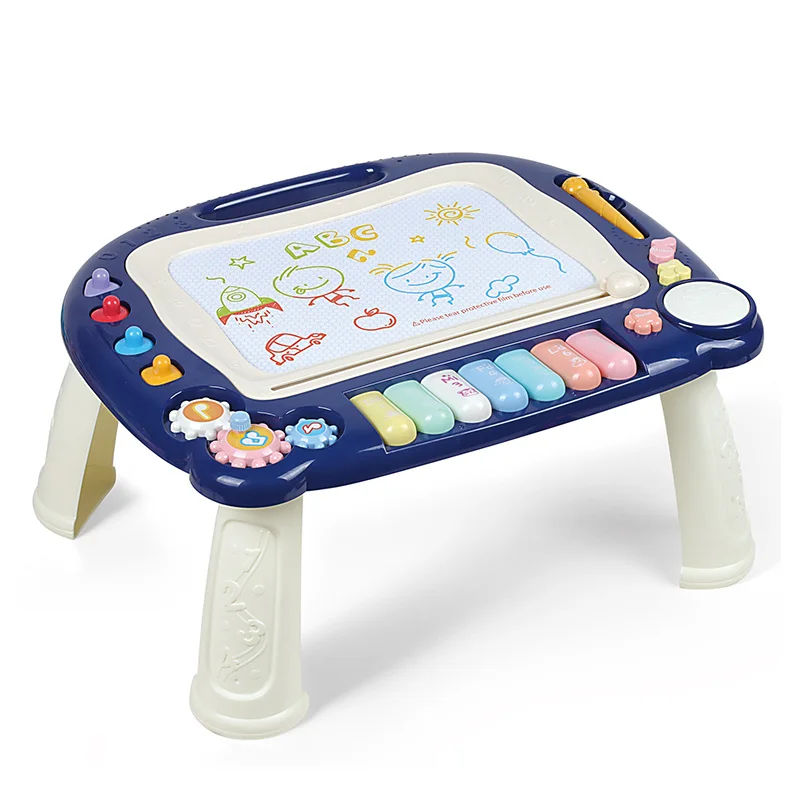 Multifunction Kids Educational Learning Graffiti Paint  Plastic Writing Study Table Piano Keyboard Drawing Board Toys