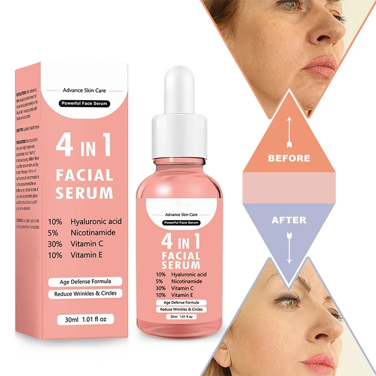 korean 4 in 1 30% vitamin C 5% Niacinamide skin care anti wrinkles hydrating moisturizing whitening facial serum face serum 30ml