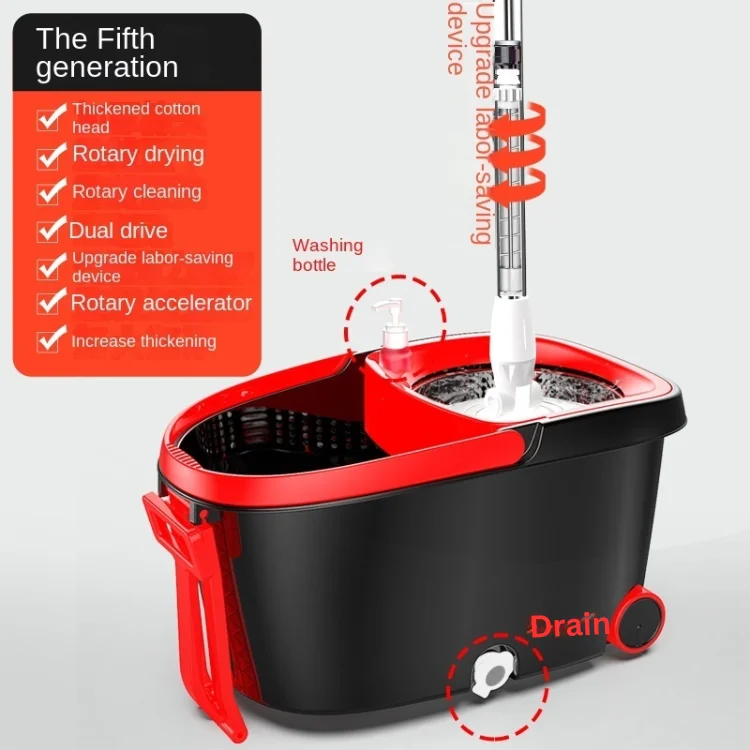 Lazy thickened automatic rotation clean mop saves time and effort for household mopping