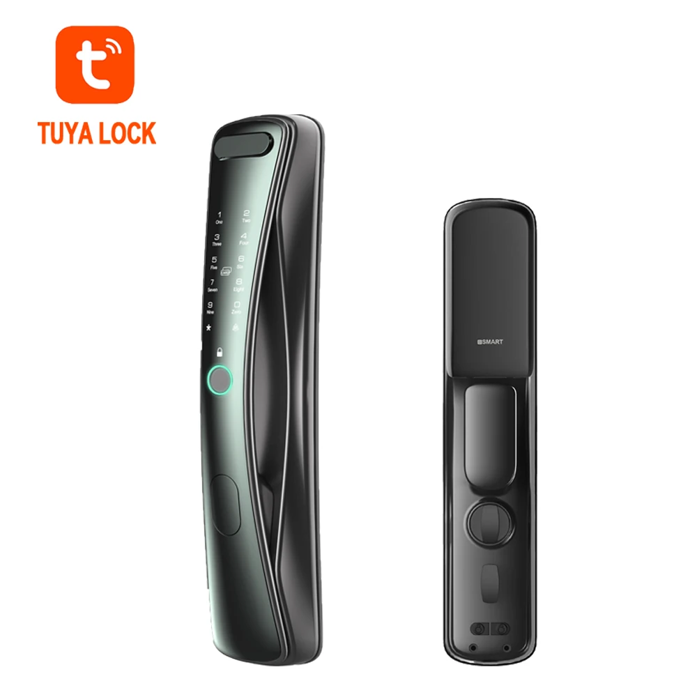 Биометрическая цифровая камера высшего качества, электронная система безопасности Tuya, умный дверной замок со сканером отпечатков пальцев