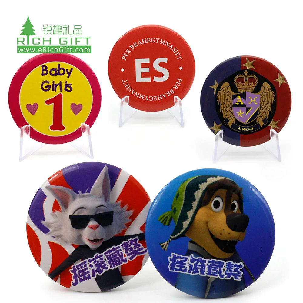 Different Shapes Tin Button Badge in Cute Style for Accessories