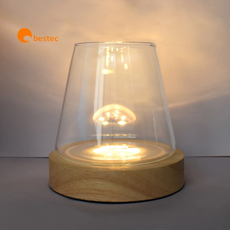 3D Glow Illusion Lamp for Plant Lover, Warm Colors Wooden Handmade Gifts Idea for Home Room Bookcase Decor