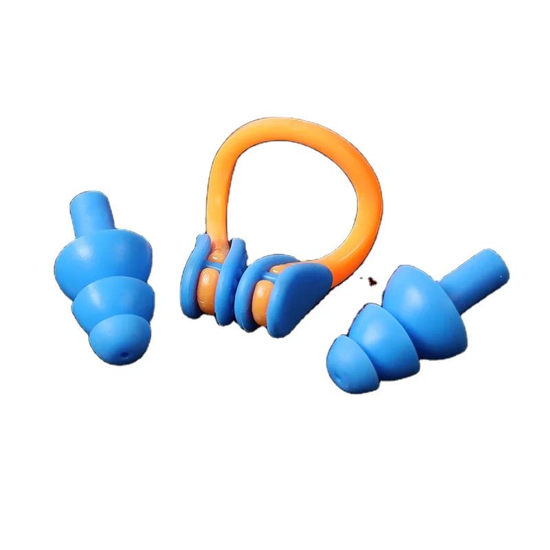 Factory Price Hearing Protection Noise Reduction Waterproof Silicone Swimming Nose Clip Ear Plugs