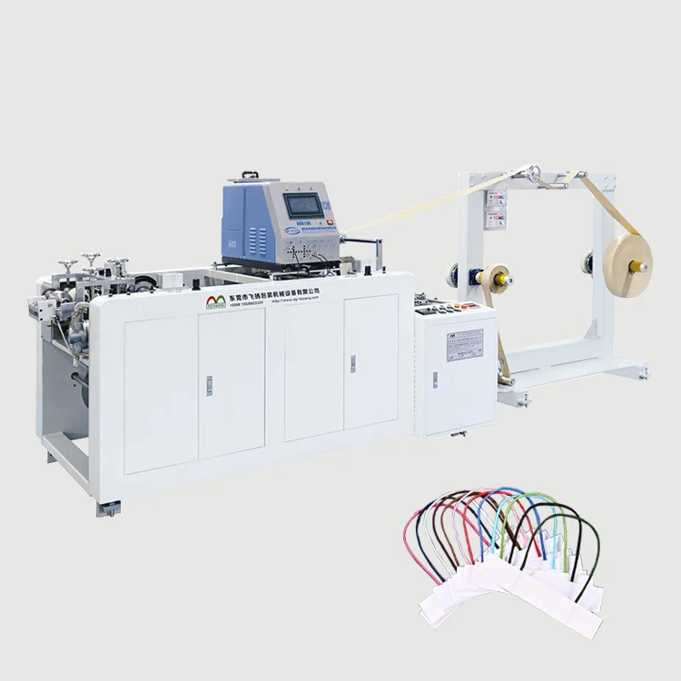 Hot melt glue paper bag handle making machine in China for sale
