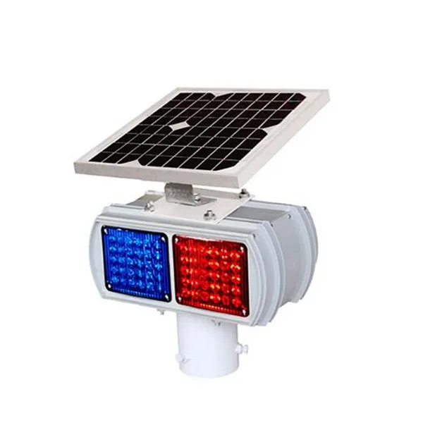 Solar warning strobe light traffic safety road block road construction light double-sided LED signal strobe light