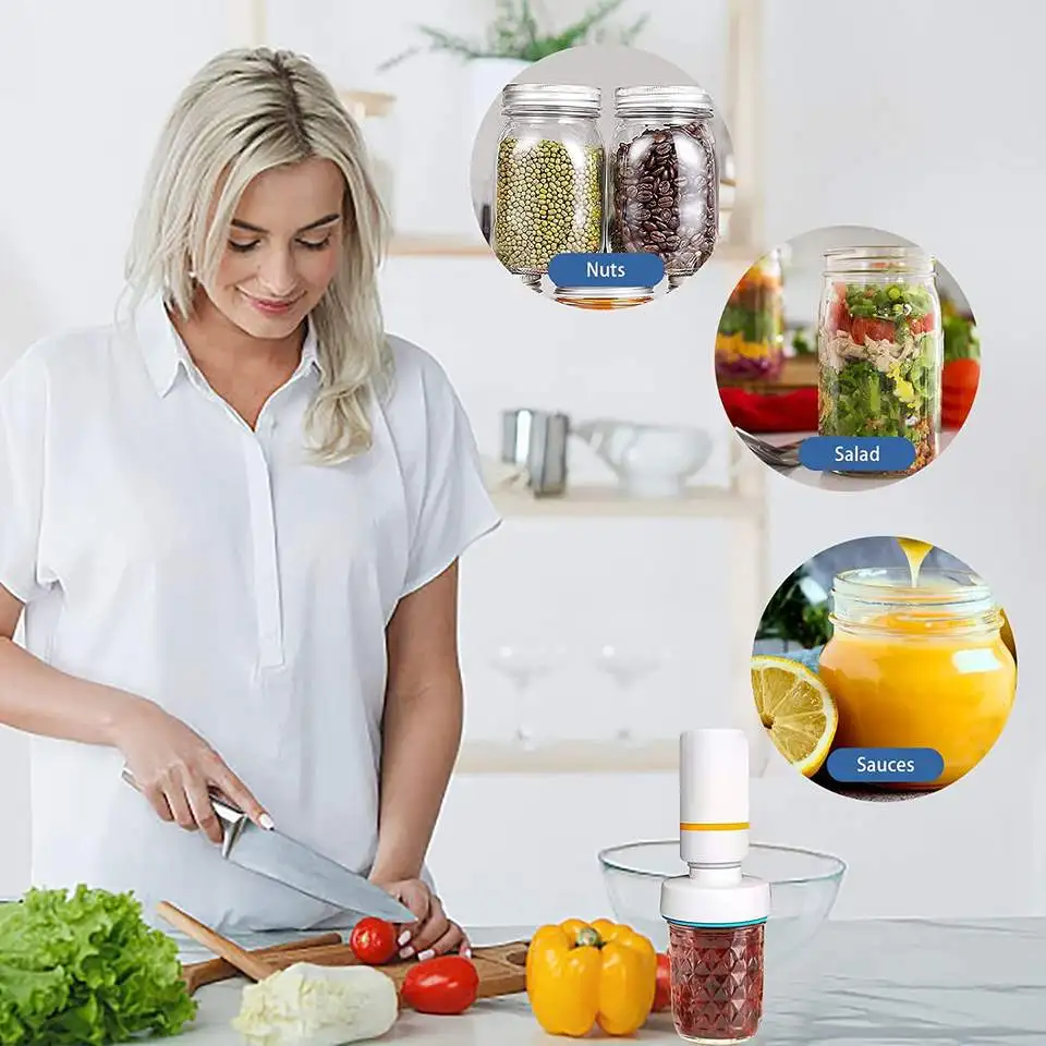 Беспроводной набор для герметизации стеклянных банок, ручной Электрический вакуумный упаковщик, кухонный аксессуар, совместим с FoodSaver