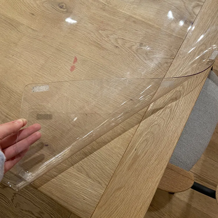 Smooth Waterproof Oilproof Soft Glass High Temperature Resistant Clear PVC Table Cloth Rubber Sheet