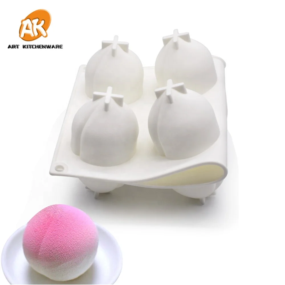 AK 8cavities Peach Shaped Silicone Mousse Cake Molds for Bakery Kitchenware Pastry Baking Tools Chocolate Mold MC-128