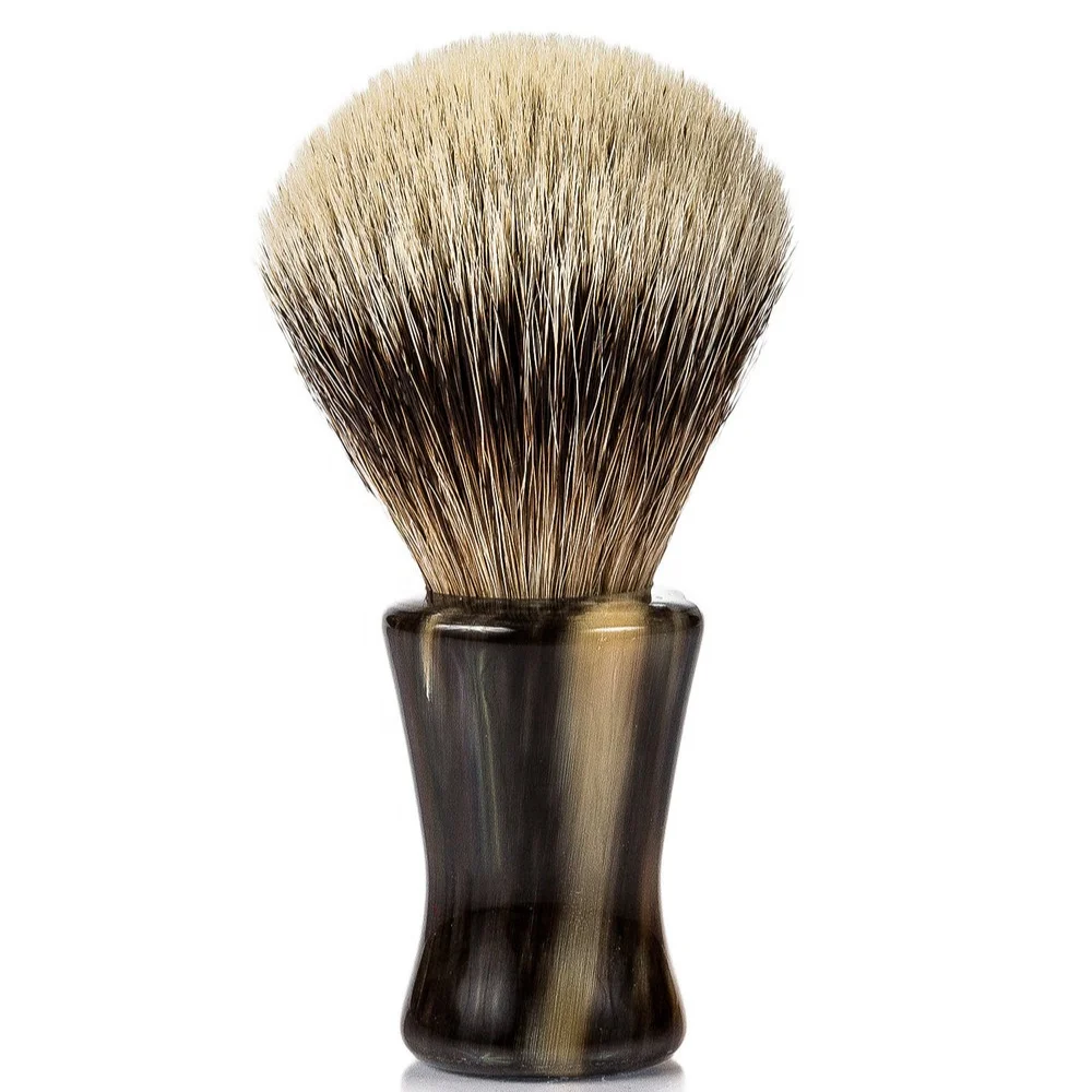 Shaving Brush Silvertip Badger Hair Top Quality Horn Handle Natural Shaving Brush By United Trade World