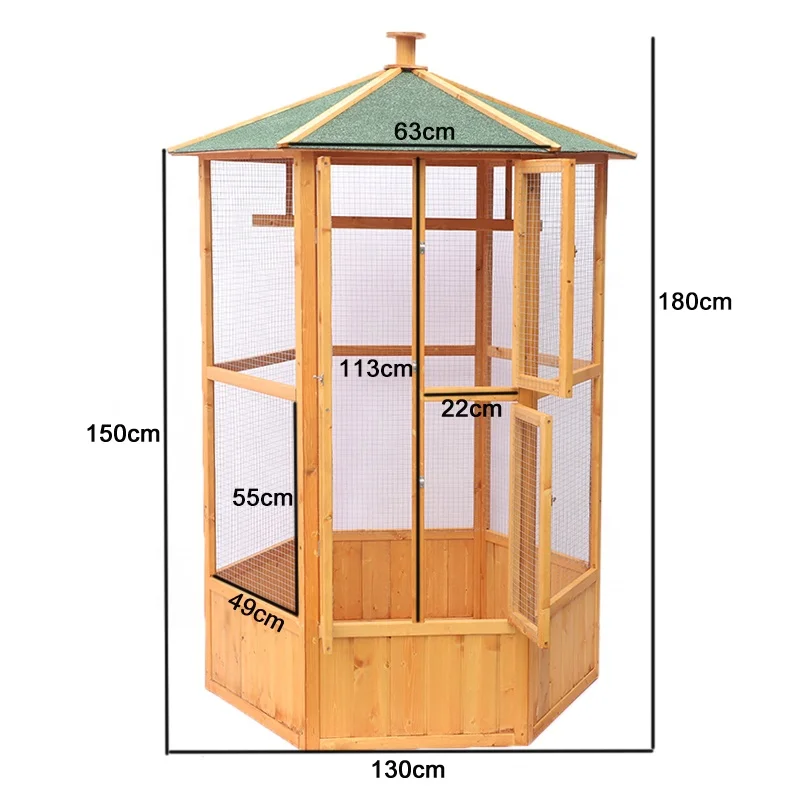 Jaalex Wooden Bird Cage Large Bird Aviary Outdoor Waterproof Luxury Wire Mesh Bird Aviaries For Sale