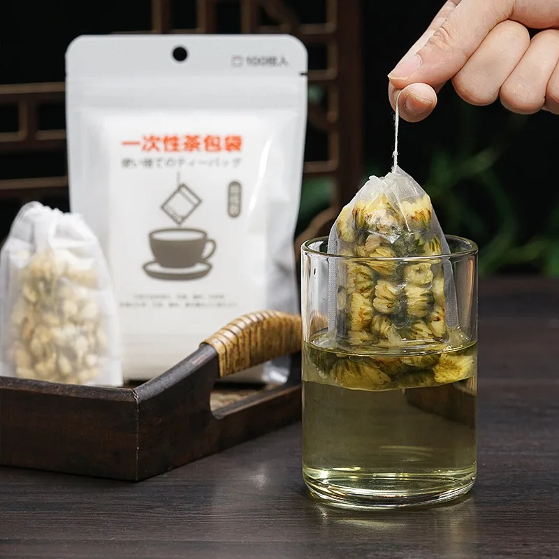 Hensin Disposable Small Round Food Grade Paper Juice Coffee Round Heat Seal Empty Tea Filter Bag For Loose Tea