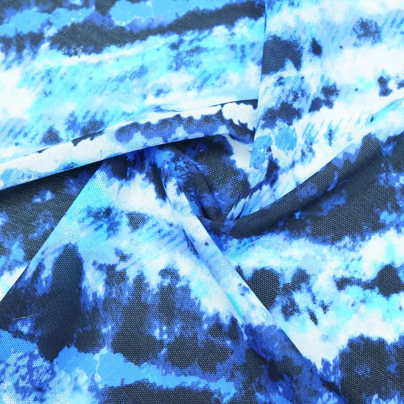 custom breathing polyamide elastane breathable thin floral printed power net mesh fabric for dress lining