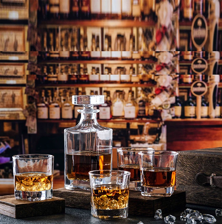 Best selling Shaped Crystal Clear Bottle Glassware Crystal Whiskey Glass