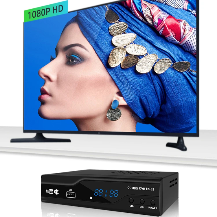 Factory hot selling HUIFENG HD Free To Air LNB YouTube GX6605S Chipset DVB T2 DVB S2 DVB Combo Decoder Satellite TV Receiver
