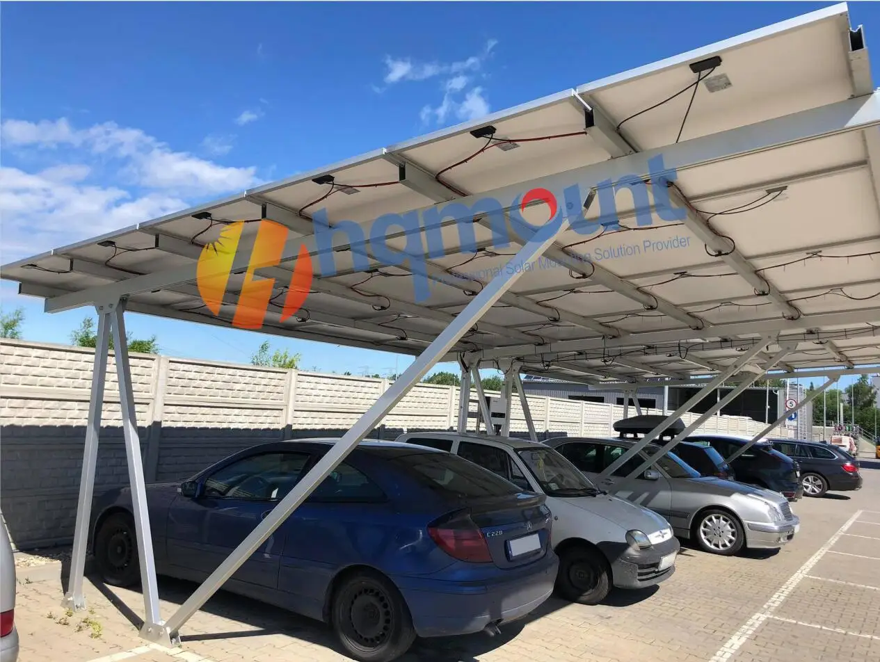 HQ Mount Solar Garages Mount Ground Photovoltaic Carport Bracket Solar Residential Carport Aluminium Structure