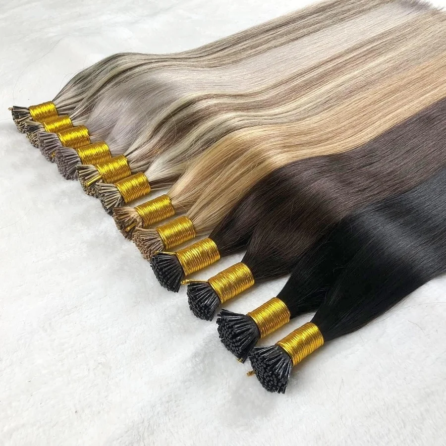 100% Russian Human Hair K Tip Keratin Flat Tip Extension Invisible Natural Hair Extension For Women 100g Russian Hair Extensions