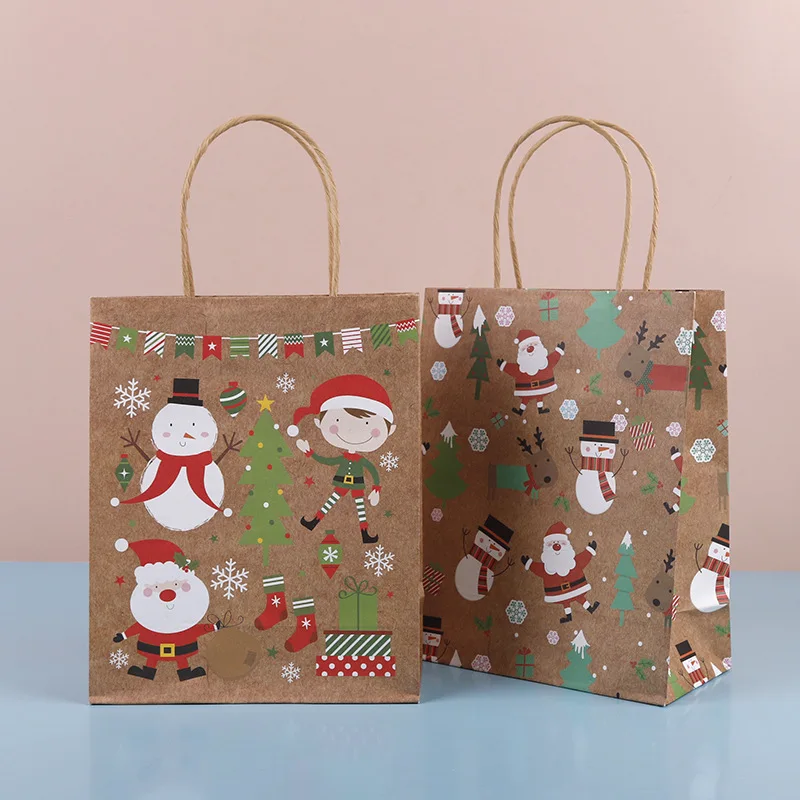 Christmas Gift Bag Candy Paper Bag Packaging Bow Snowflake Santa Pants Small Gift Bags