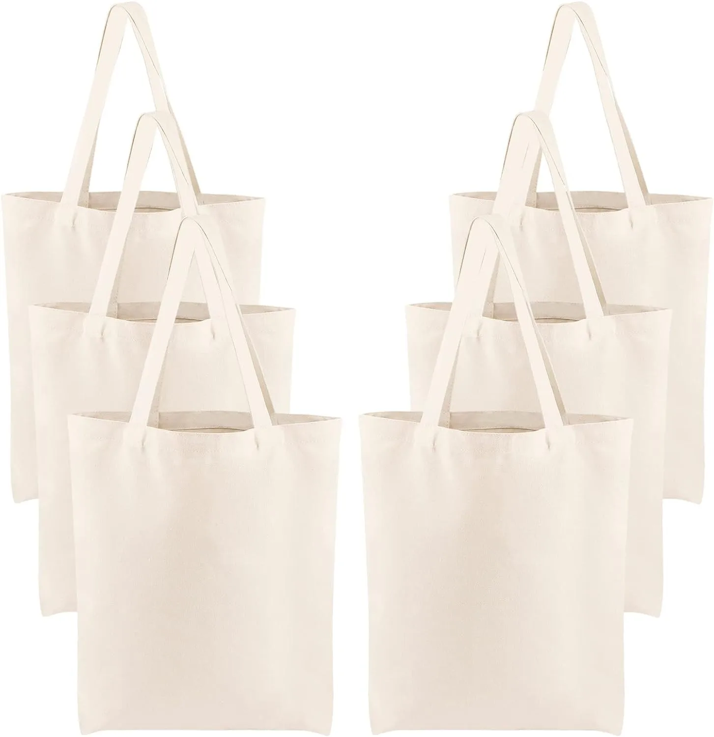 Moq 100 Pcs Low Price Promotion Reusable Blank Natural Wholesale Cotton Canvas Tote Bags Shopping Bags For Groceries