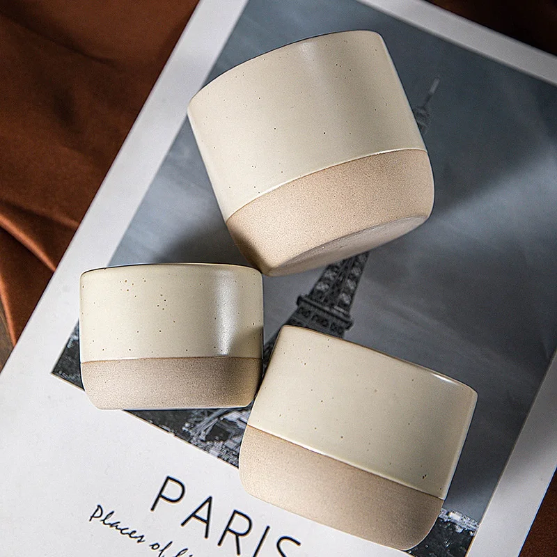 Custom speckled ceramic tea cup without handle small stoneware espresso coffee mug cup