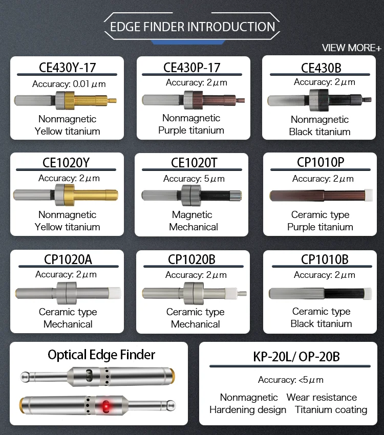 Machine Cutting Tools Ceramic Type Mechanical Touch Point Sensor Milling CP1020A 3D Edge Finder For Cnc