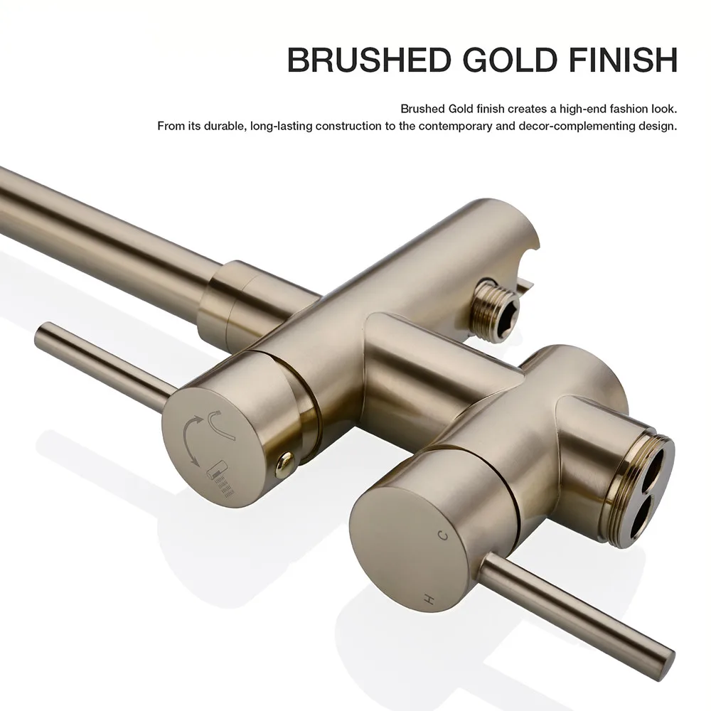 Bath Spout Shower Floor Mount Shower set Mixer Valve 2 Functions Bathtub Filler Mixer Taps Bathtub tap faucet