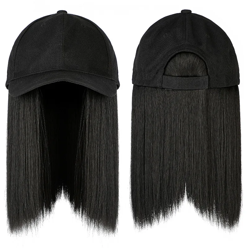 BOBO Short Straight Hair Synthetic Hair Women Baseball Cap Wig Hats Natural for Girls 25cm Short Wigs Human Hair Lace Front
