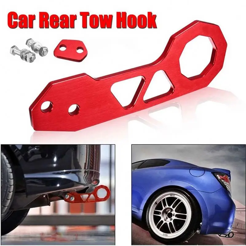 Universal Aluminum Alloy Racing Rear Tow Hook For Honda Civic JDM Car Auto Rear Bumper Trailer Hook Towing Tools With Logo