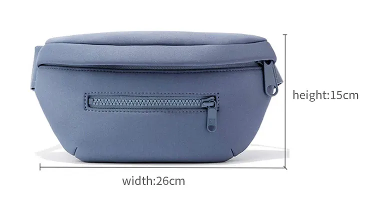 Custom Logo Solid color Fashion adjustable belt women neoprene chest waist bum bag soft fanny pack
