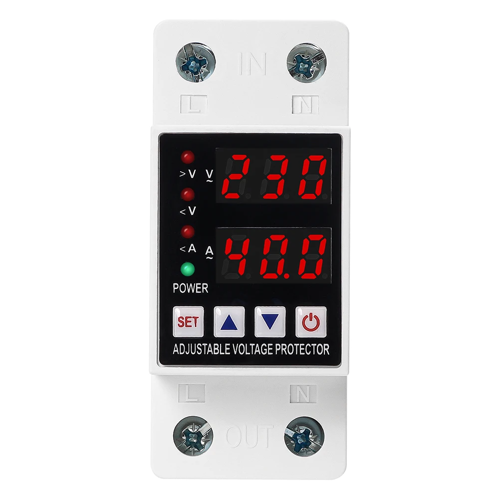 ETEK Din rail adjustable over under voltage protective device EKVAP-63A over current protector relays