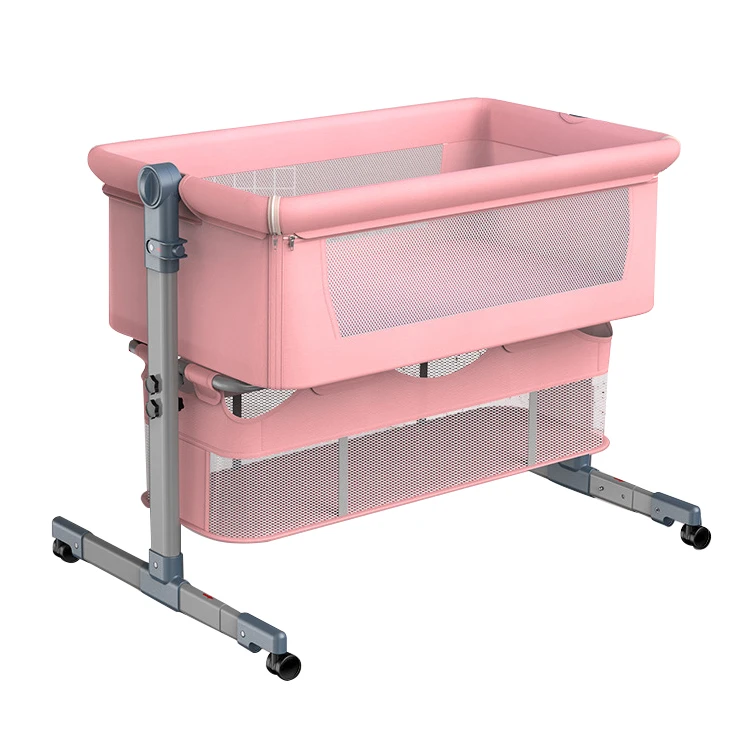 Высококачественная двухслойная детская кроватка LSW, прикроватная кровать для новорожденных, складная сборка, регулируемые детские кроватки