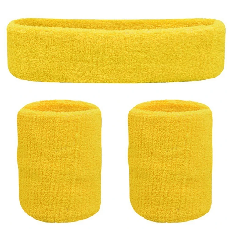 Sweatband Cotton Sports Headband Terry Cloth Wristband Moisture Wicking Sweat Absorbing Red Sweatband