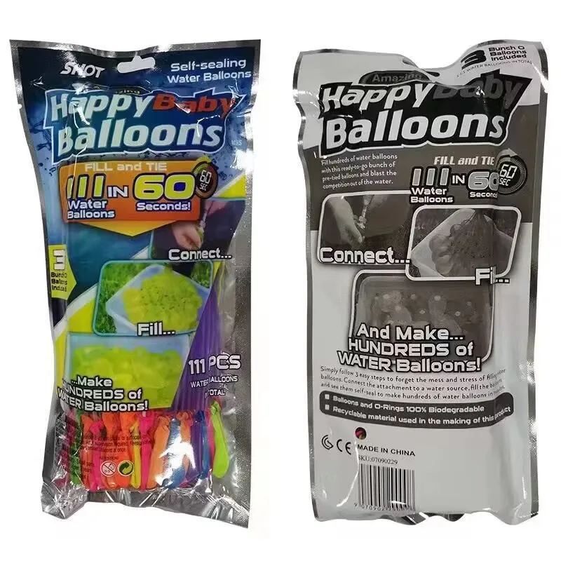 Out Door Games 111pcs/bag Latex Water Balloons Quick Fill Self Sealing Summer Toys Bomb Games Toy Party Water Balloons