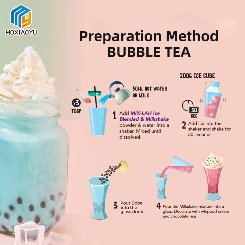 Moxiaoyu Customized Fruit Flavors Crystal Konjac Jelly Popping Boba bubble Tea Drink Ingredients Instant Konjac Boba Pearls