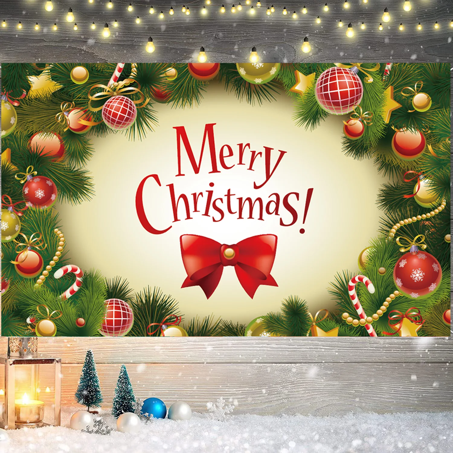 Hot Sales Xmas Decorations Wall Banner Backdrop Photography Christmas Background For Christmas Hanging Decorations