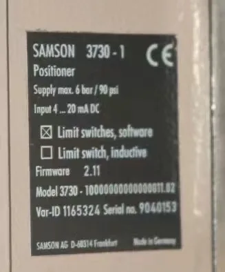 Фондовый позиционер клапана серии 3725 типа SAMSON электропневматический 3725-110000000000 3725-0000000000 00