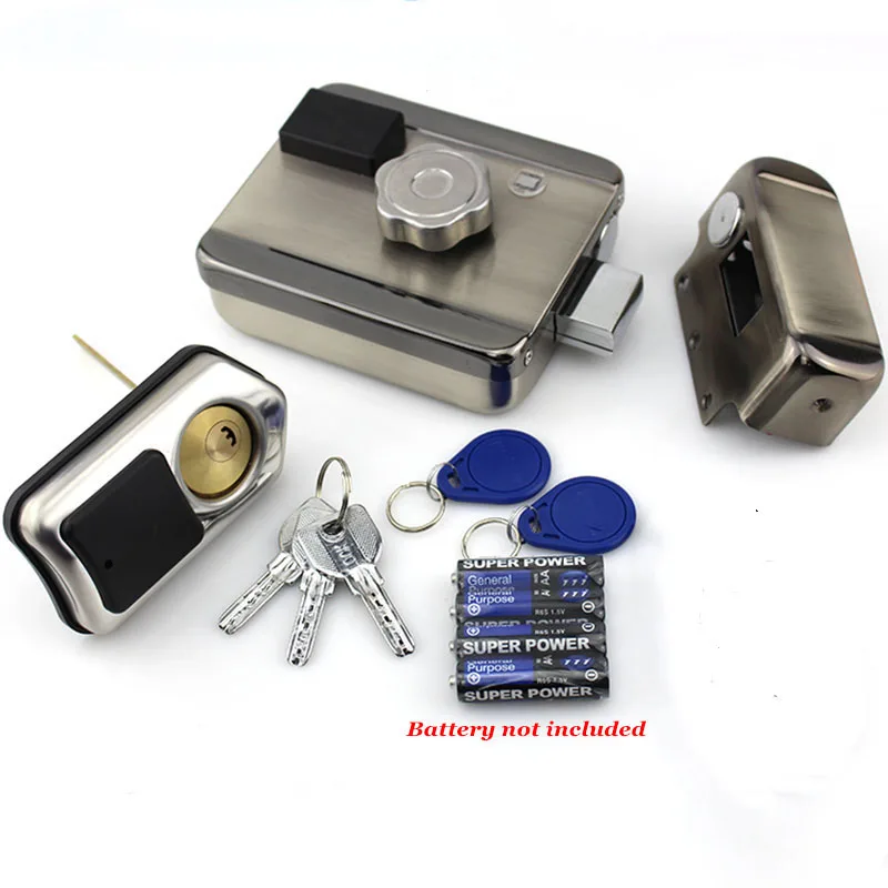 Access Control Machine Compatible Smart Electric Lock Autolock Battery Powered Electronic Lock 13.56mhz IC NFC Card Rim Lock