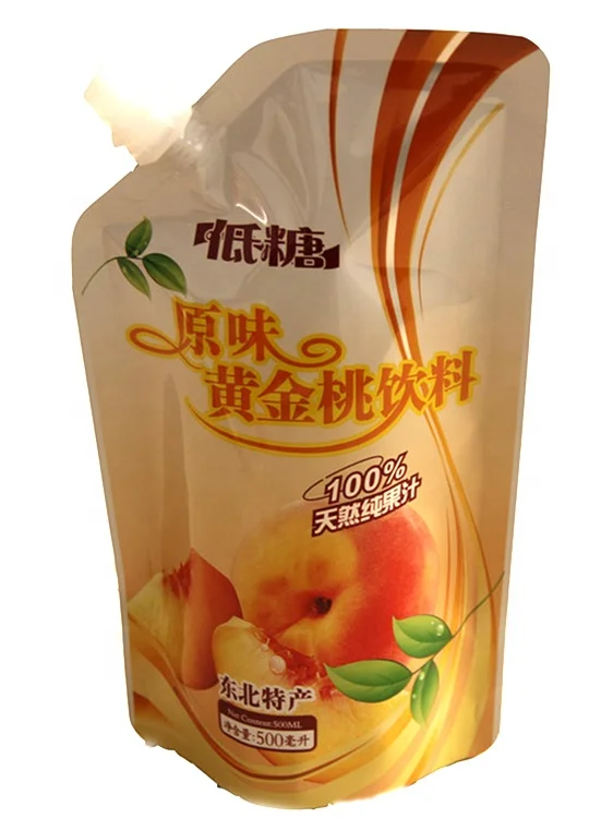 children drink  plastic spout pouch/ Food grade flat bottom bag /stand up bag