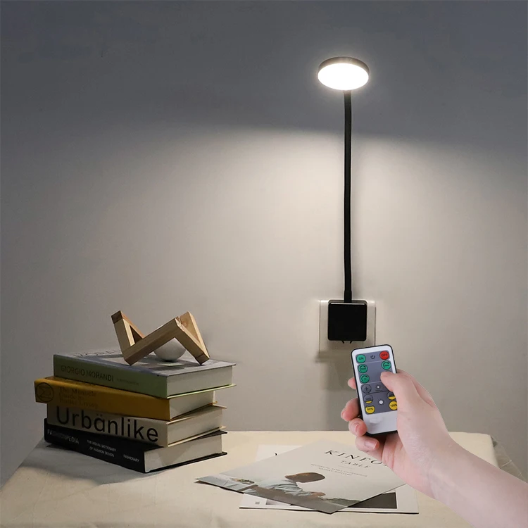 Hotel CCT Lighting Modes Remote Gooseneck Lampara Smart mounted Led Desk Lamp Wall Reading headboard plug-in Lamps  Table Lamp