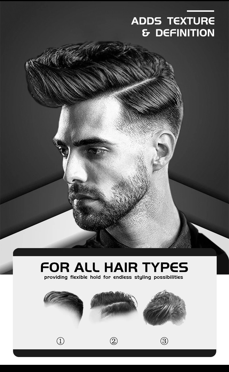 Custom Hair Styling Mens Matte Hair Clay for Men Strong Hold Non-Greasy & Shine-Free Hair