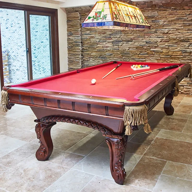Factory Manufactory Cheap Price American Style Solid Wood Legs Custom Carved Billiard Pool Table