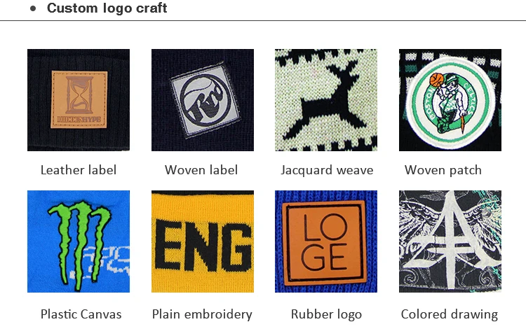 100% Acrylic High Quality Custom Color Knitted Cuffed Beanie Unisex Winter Hats Cap Custom Leather Patch