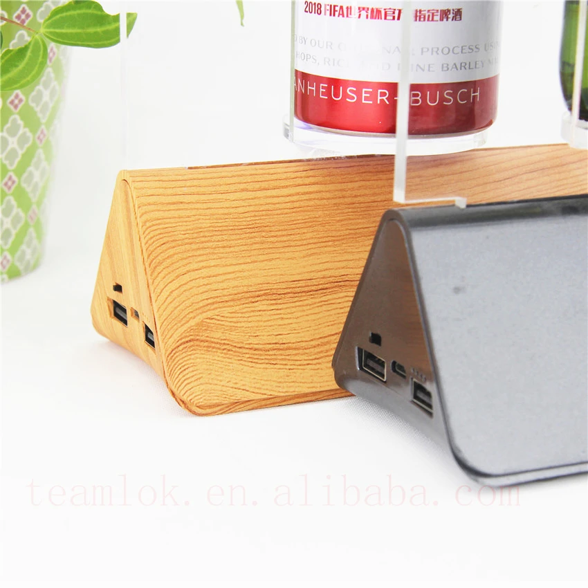 Menu Holder Power Bank Advertising LED Display Stand 2 USB External Battery Charger Multiple Charging Station